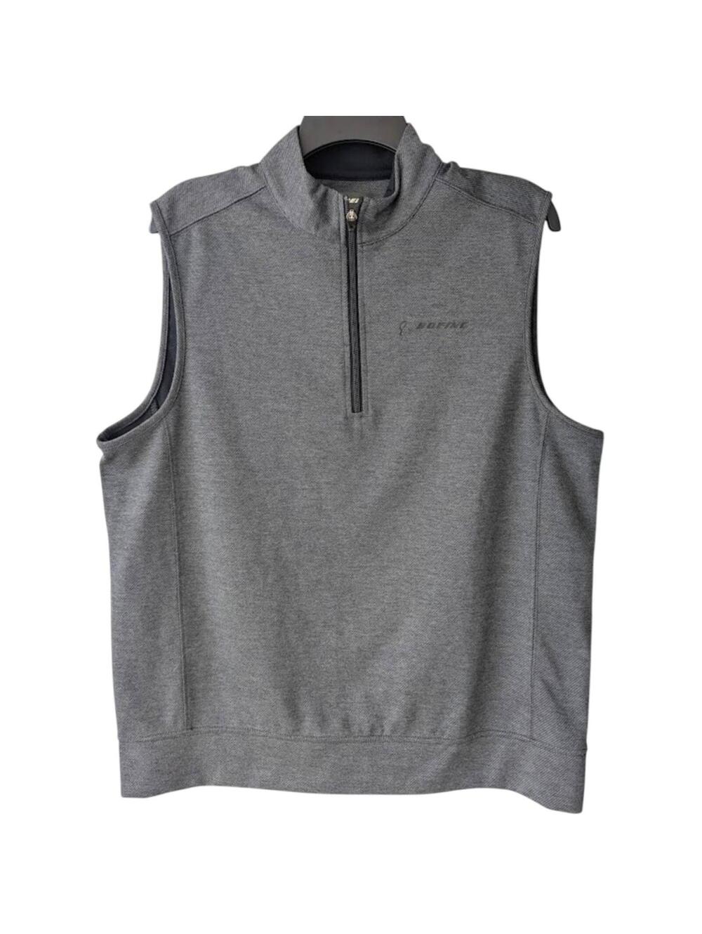 Boeing Vansport Cypress Medium Gray Sleeveless 1/4-Zip Performance Vest Athletic